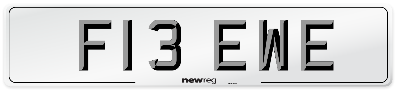 F13 EWE Number Plate from New Reg